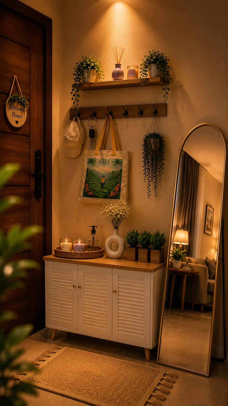 Warm & Welcoming Entryway Corner