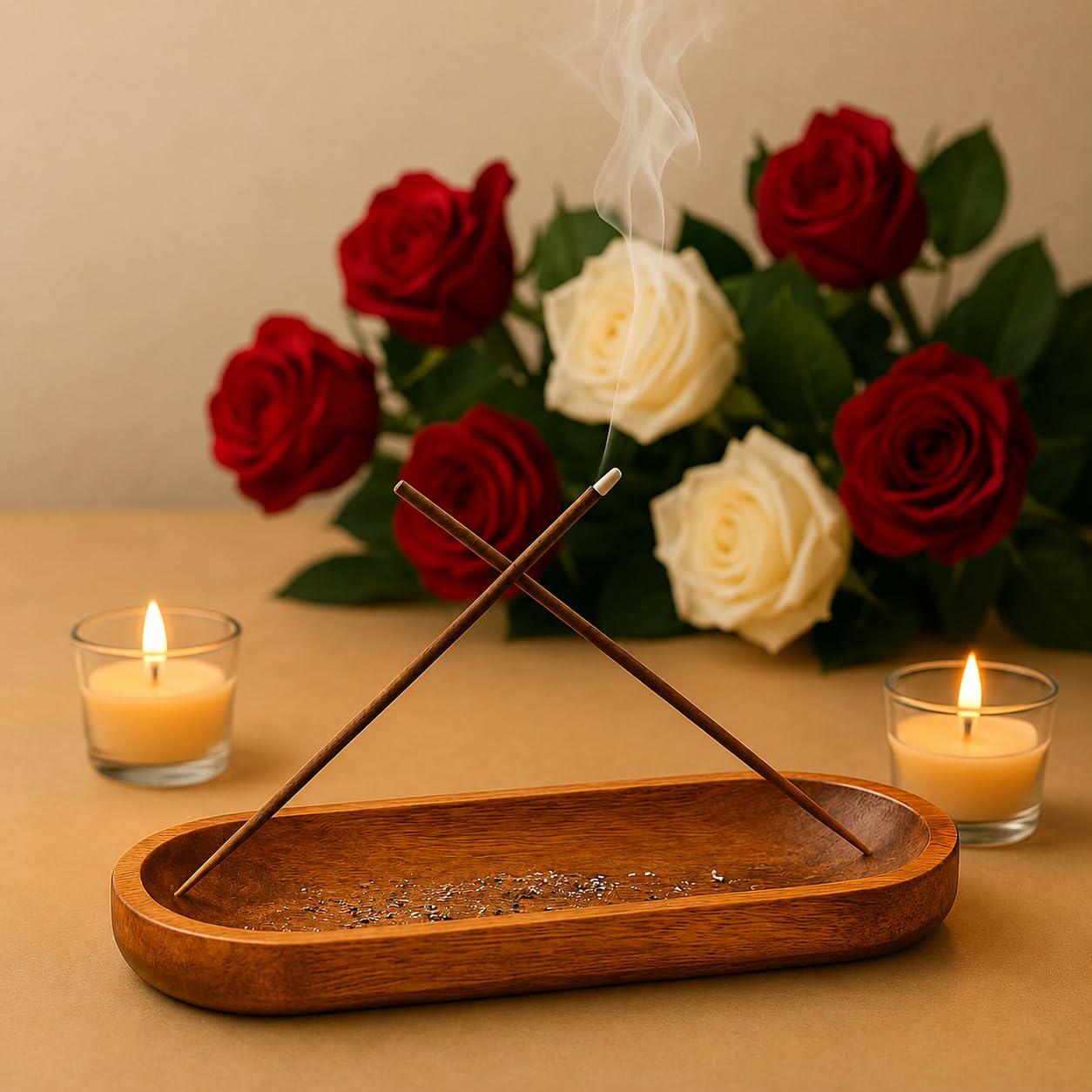 Pure Source India Wooden Incense Holder & Ash Catcher