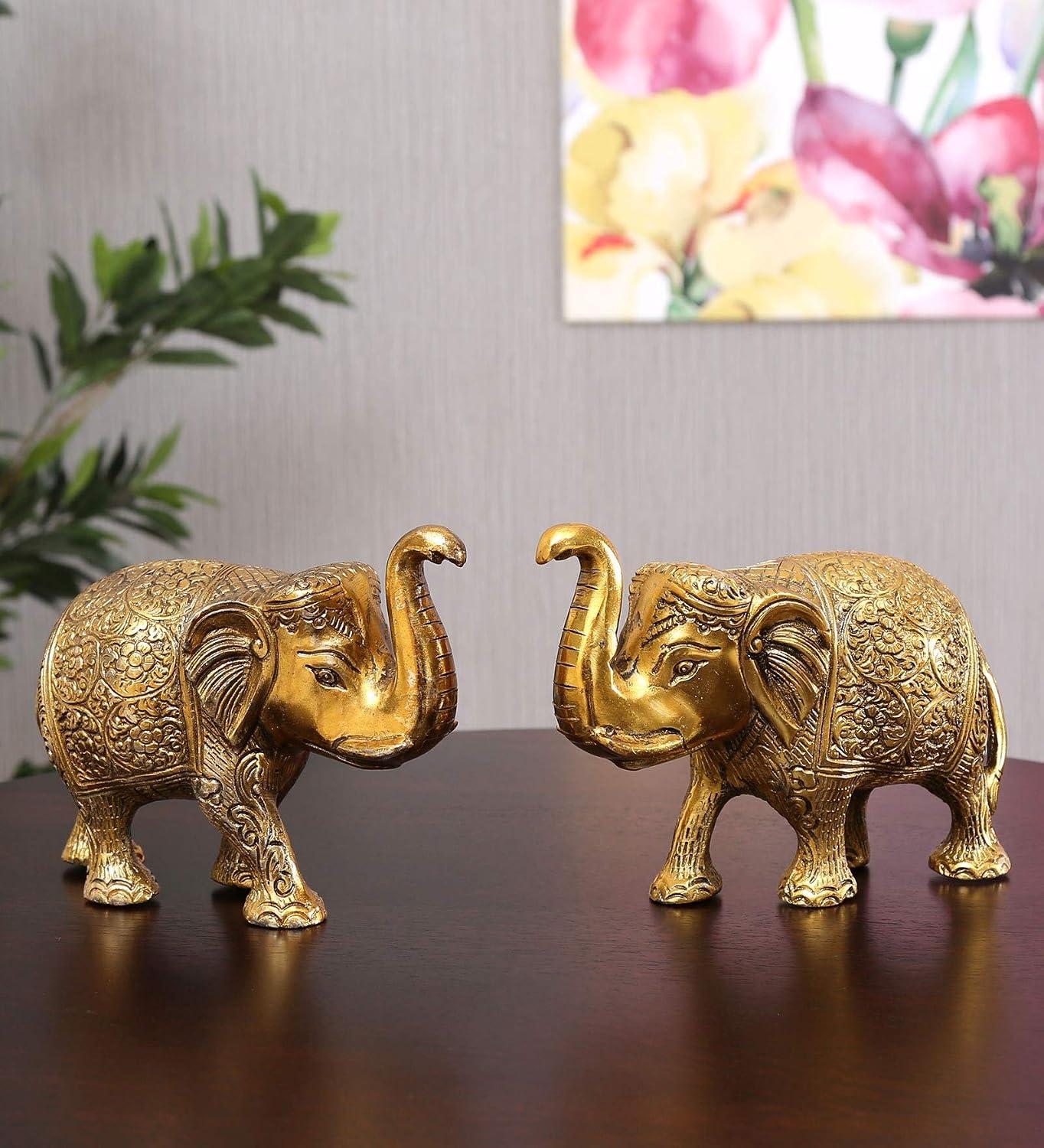 Metal elephant statue two