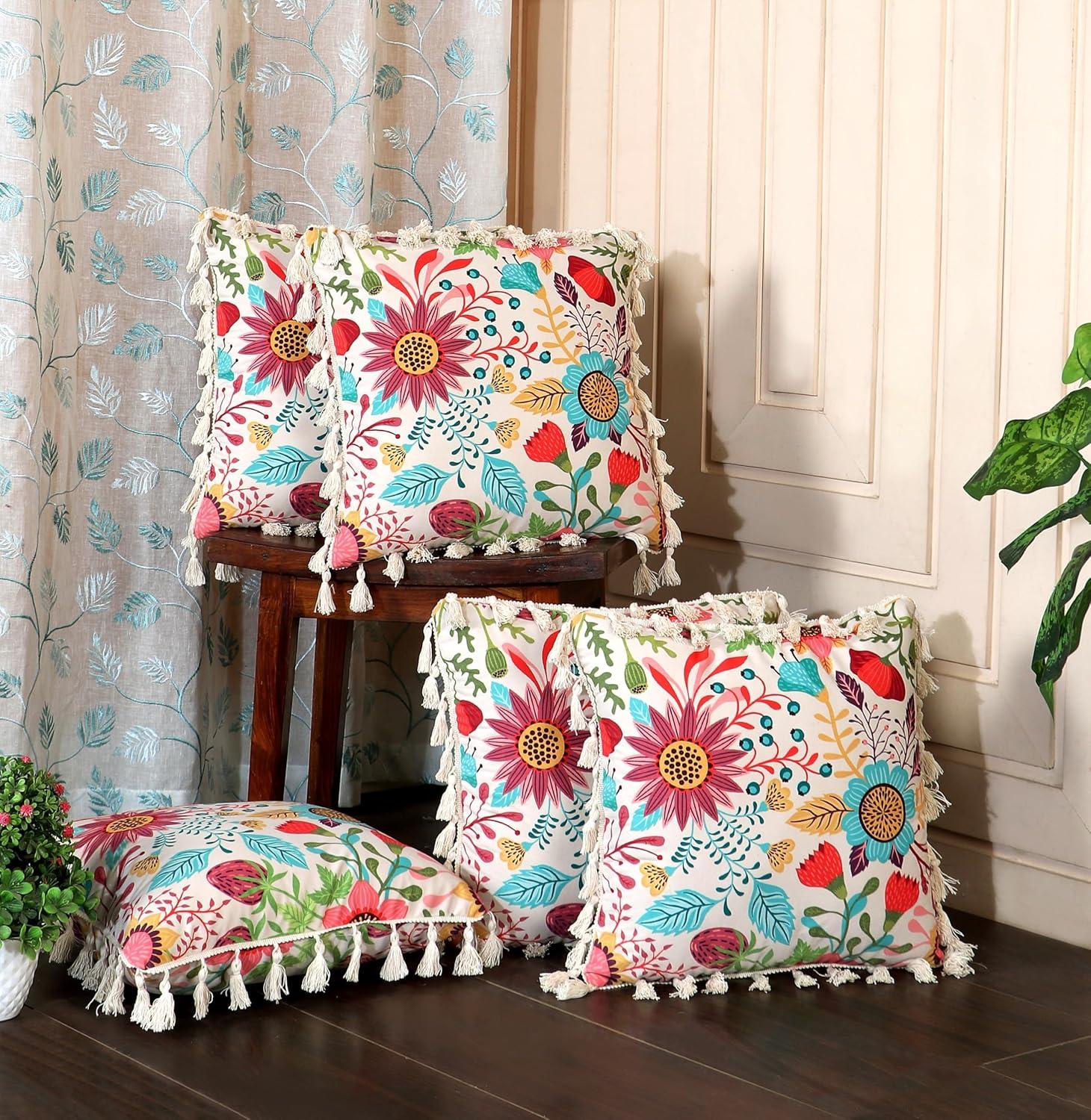 ishro home Premium Cushion Cover Set of 5